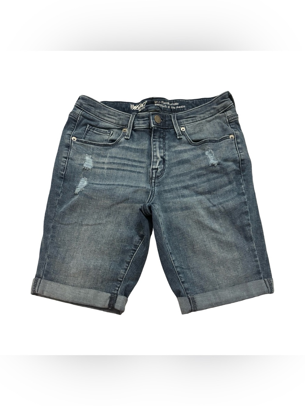 Mossimo Supply Co. Y2K Denim Roll-Cuff Mid Rise Casual Women’s Shorts Blue Sz 4